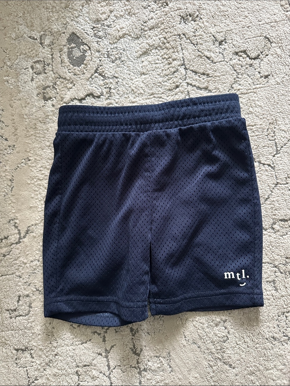 MT Navy Blue Mesh Kids Shorts‎
